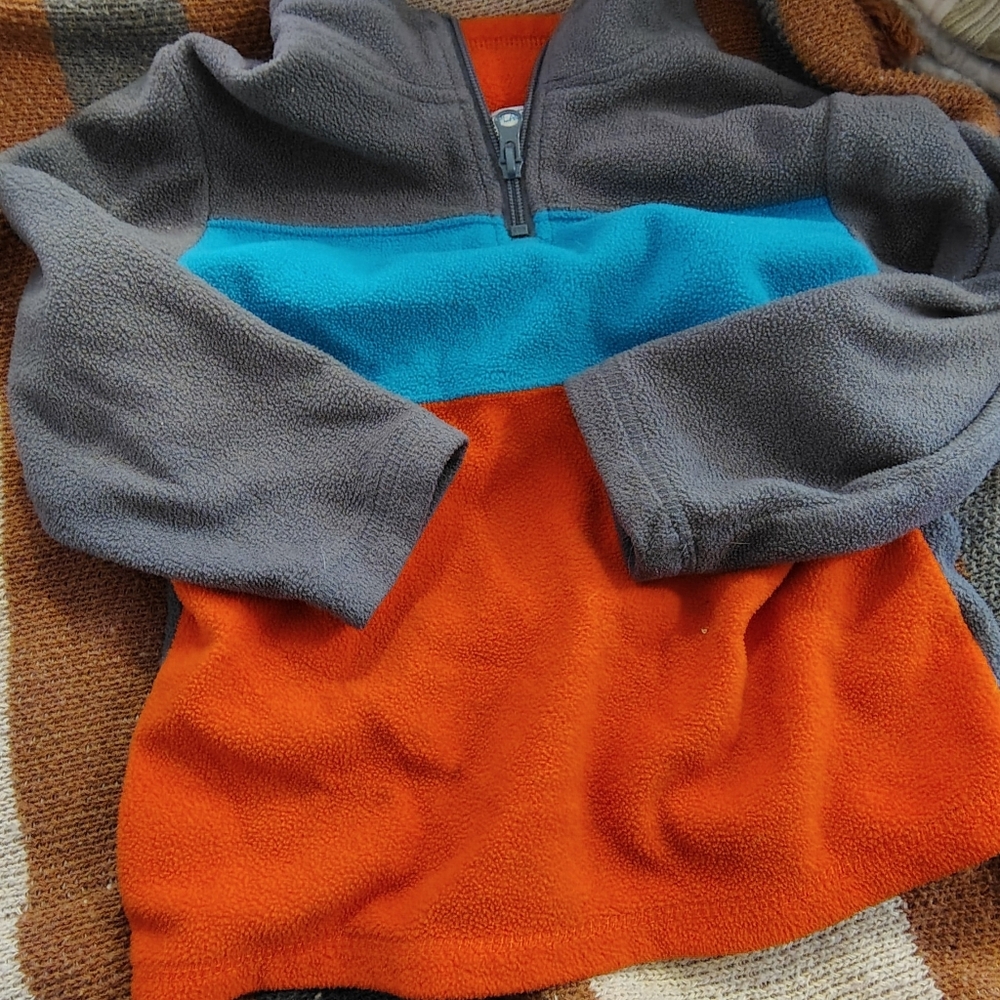 Place Kids Colorblock Fleece Sweatshirt - Gray, Blue, Orange